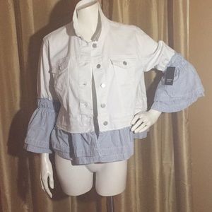 Crown & Ivy White Denim Jacket